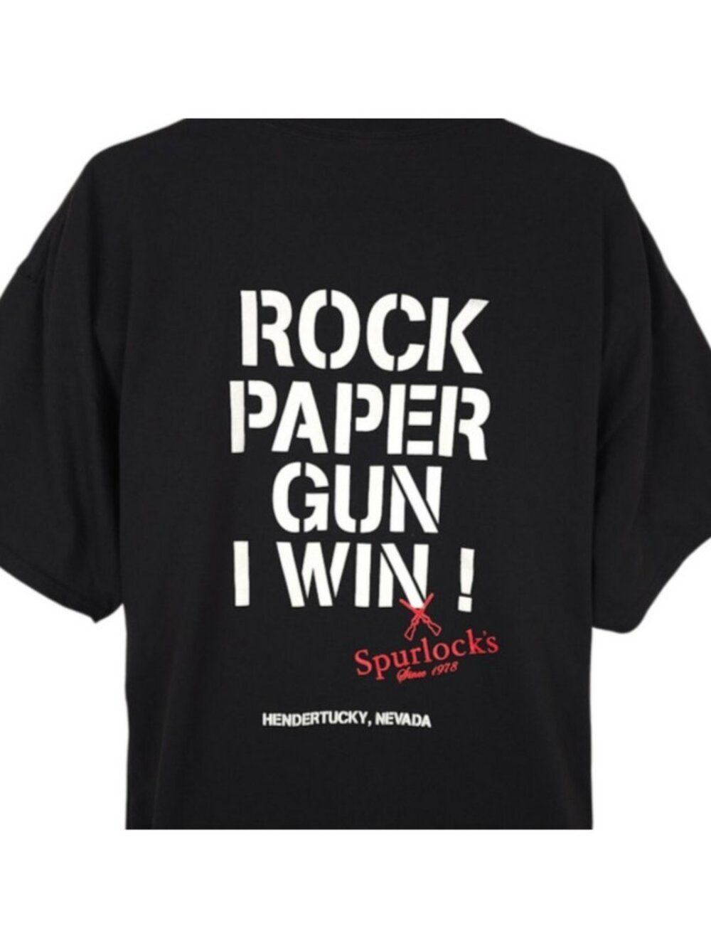 Spurlocks Gun Store T Shirt Mens Size 3XL Black Rock Paper Gun I Win